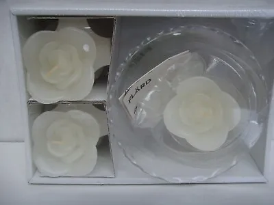 Lot 3 Ikea Floating Flower Candles & Glass Vase Bowl White Christmas Home Decor • $29.95