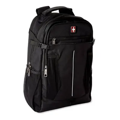 Swiss Tech Unisex Adult Banded Backpack Black For School/Work College • $21.99