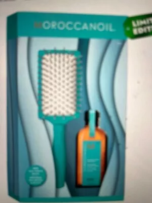 Moroccanoil Mini Paddle Brush & Oil Treatment Original 1.7 Oz Gift Set • $38.06