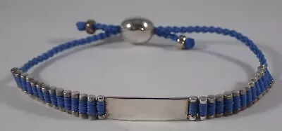 LINKS OF LONDON STERLING SILVER W/ BLUE CORD BABY BOY FRIENDSHIP ID BRACELET • £48.26