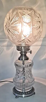 Vintage Hurricane Crystal Lamp  2 Pieces Nice! • $99