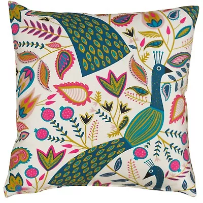 £15.99 • Buy Quirky Peacock Print Cushion. 17x17  Square. Large-Scale Design, Multicoloured.
