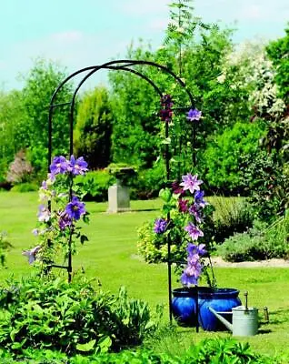 Metal Garden Arch Rose Plant Climbing Trellis Archway Climber Arched Frame New • £11.75