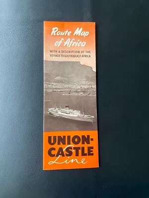 Vintage Union-Castle Line Route Map Of Africa Circa 1950's 14*20in • £3