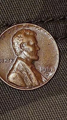 1968 D Lincoln Penny With Error On Top Rim And  L  In Liberty On Edge • $230