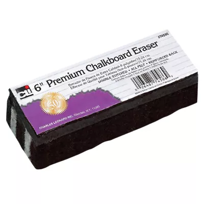 Charles Leonard Premium Chalkboard Eraser 6-Inch CHL74586 UPC 026487745869 • $11.99