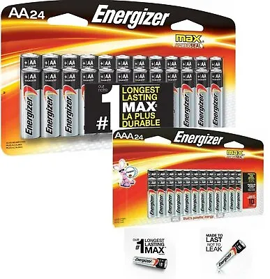 Energizer Alkaline AA & AAA Max Battery (24+24-Pack) New Exp.12/2029 • $29.25