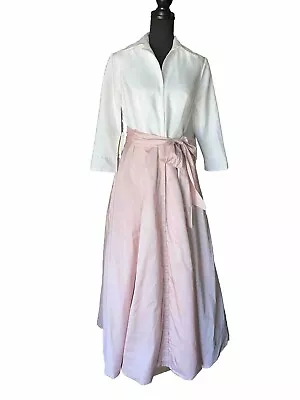 TS Couture A-Line Formal Evening Gown Pink & White Size 8 Vintage 50’s Look NWT • $125