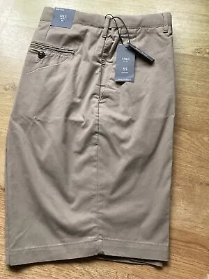 Bnwt M&s Heritage Super Lightweight Active Waist Chino Shorts  38w .tobacco • £15.99