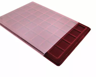 New SCHULZ Collection Red COIN TRAY - 40 Square Compartments 34x34 Mm /// P40 • £6.97