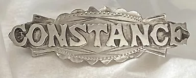 Antique Sterling Silver  Constance Name Brooch Pin 1914 • £19