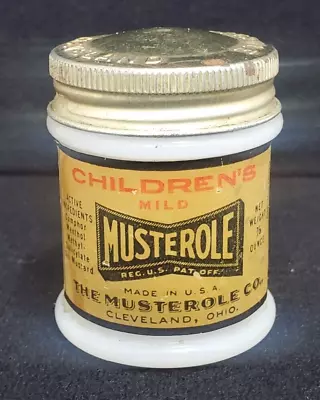 Children's Mild MUSTEROLE Bottle Milk Glass Container With Lid 2 X1.5  • $12.95