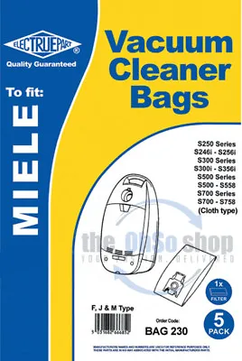 5 X MIELE Vacuum Cleaner Bags FJ & M Type S300 Series S300 S300i S356i S372 • £9.69