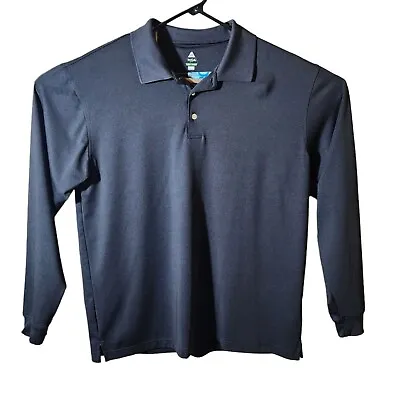 Bolle Golf Tech Mens Black Long Sleeve Polo Shirt Size L • $14.99