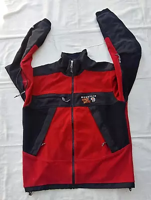 Mountain Hardwear Gore Windstopper Fleece Full Zip Jacket Men's Medium Black Red • $44.95