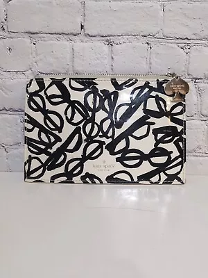 KATE SPADE Zippered Cosmetic Organizer Pouch Clutch  LITERARY GLASSES    • $15.65