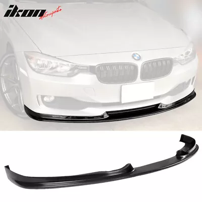 Fits 12-15 BMW F30 3-Series Sedan H Style Front Bumper Lip Unpainted Black PU • $133.39