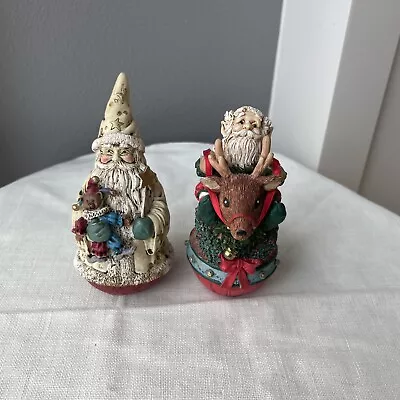 VTG Set Of 2 Midwest Of Cannon Fall Santa Figurine Christmas Decor Approx 5” • $22