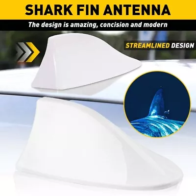 Universal White Fin Shark Car Roof Antenna Signal Radio FM/AM Aerial Decor AU • $29.99