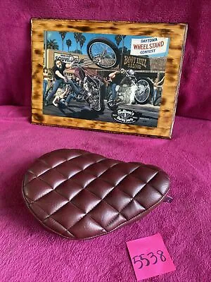 Harley Chopper Vintage Bates Solo Seat Diamond Stitch Tuck & Roll Panhead Pleats • $200