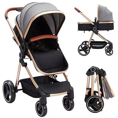 Baby Stroller 2 In 1 W/Adjustable Canopy & 5-Point Harness For Infant & Toddler • $131.12