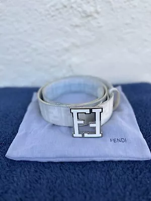 Fendi Zucca White Mens Belt Size 90cm • $220