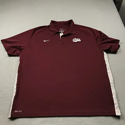 Montana Grizzlies Polo Shirt Mens 2XL XXL Red Nike Dri Fit Short Sleeve NCAA • $19.99