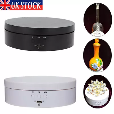 UK 360°Rotating Electric Turntable Display Stand Jewelry Photography Show Holder • £9.95