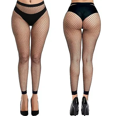 £4.50 • Buy Womens Fish Net Footless Fashion Tights Black Fishnet Lace Diamond Ladies UK