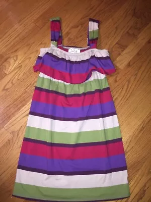 VaVa By JOY HAN WOMENS SUNDRESS Blouson WIDE STRIPE Dress SIZE S MADE IN USA • $39