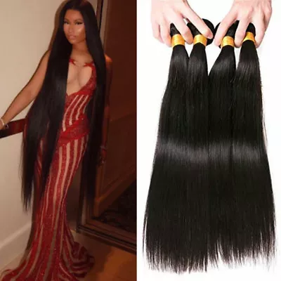 1/3/4 Bundles Malaysian Straight Virgin 100% Human Hair Weave Extensions Weft • $21.63