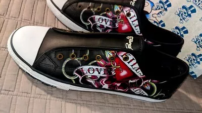 Ed Hardy  Love Kills  Sneakers New Leather Sz 11 Very Collectible! C2017 • $200