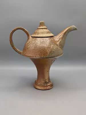 ✨ Abstract Pedestal Woodfired Teapot Studio Art Pottery Madhatter Style Vintage • $50