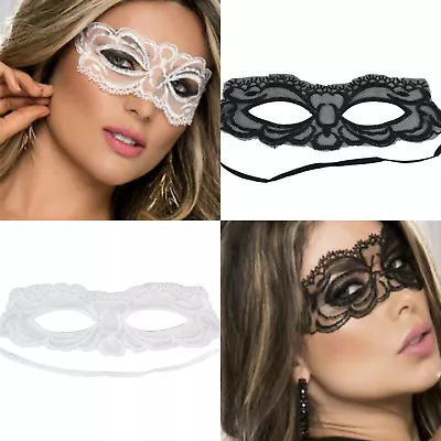 Ladies Mens Lace Eye Mask Venetian Masqurade Ball Prom Party Halloween Costume • £3.09