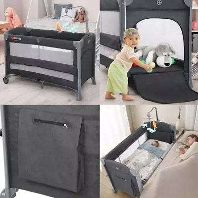 3 In 1 Baby Bassinet Bedside Sleeper With Comfy Mattress And Wheels Easy Folding • $99.95