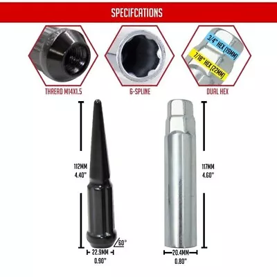 $18.95 • Buy Spike Metal Lug Nut *KEY ONLY Adapter Tool Socket For *6 Spline 4.5'' Spike Lugs