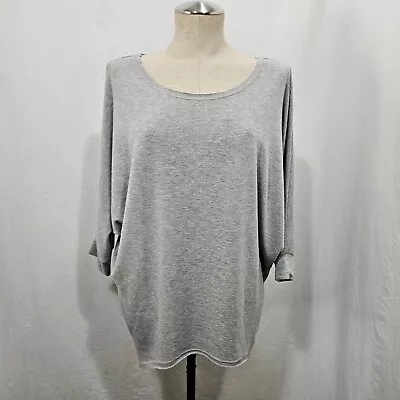 Yahada Dolman Shirt Womens Medium Heather Grey 3/4 Sleeve Graycore Cabincore • $6.92