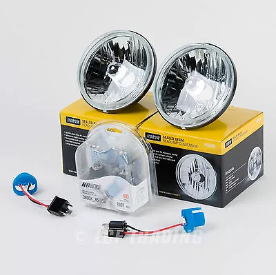 5 3/4' Round Sealed Beam Headlamp Conversion With 2 DOT Super White Bulbs H5006 • $90.25