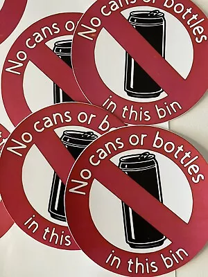 4x Bin Sticker Wheelie Garbage Rubbish Vinyl Decal No Cans Or Bottles • $14.95