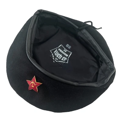 £12.99 • Buy USSR Soviet Russian Army Style Black CHE GUEVARA Beret Hat Cap Large Star Badge