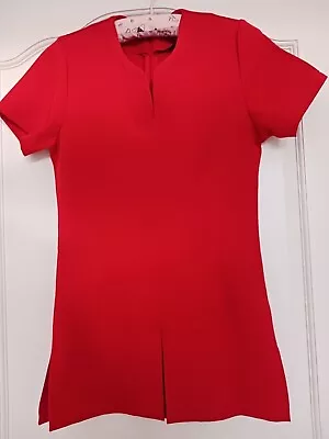 £4 • Buy Salonwear Beauticians Red Tunic - Hairdresser, Spa, Nail, - Size 6
