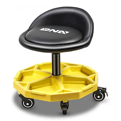 Yellow 350Lbs Adjustable Height Mechanics Rolling Work Stool Chair Car Seat • $129.99