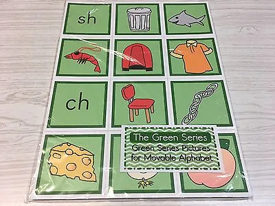 The Green Series - Pictures For Movable Alphabet - Montessori • $18.86