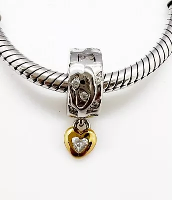 💖 Love Heart Vine Spacer Clip Charm Bead Stopper Genuine 925 Sterling Silver 💖 • £16.95