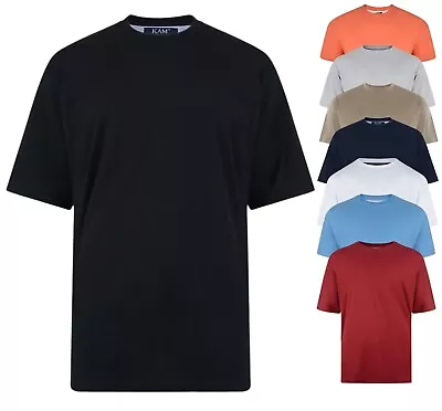 Kam Big & Tall Kam T-shirts Short Sleeve Crew Neck Smart Tee Casual Top 2XL-8XL • £14.99