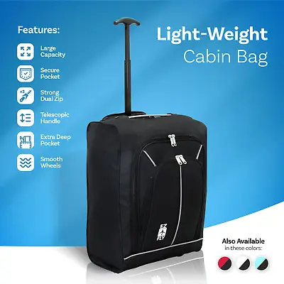 EasyJet Ryanair Cabin Approved Wheeled Trolley Case Hand Luggage Bag Holdall • £15.99