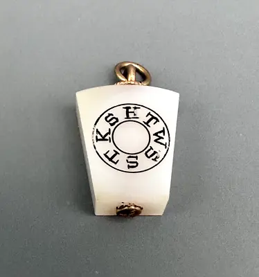 Vintage Ram Royal Arch Mason Milk Glass Keystone Pendant Charm Watch Fob B131 • $28