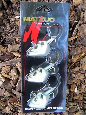 Package Of Three - Matzuo 2 Ounce Heavy Metal Stand Up Jig Heads - Perch Color • $11.99