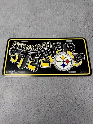 Vintage NFL Pittsburgh Steelers 1995 Graffiti Car License Plate Hard Plastic USA • $16.99