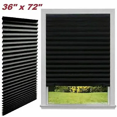 72'' Paper Pleated Shade Window Blind Sun UV Half Blackout Blind Roller Decor • $10.98